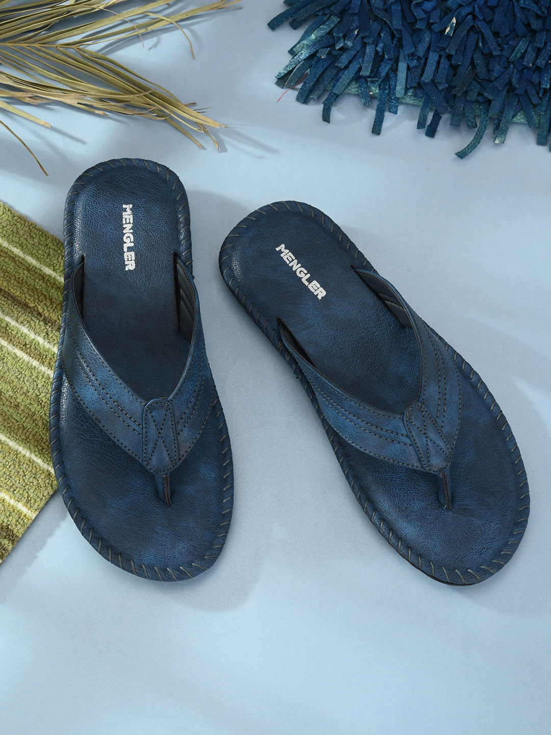 

MENGLER Men Blue Comfort Sandals
