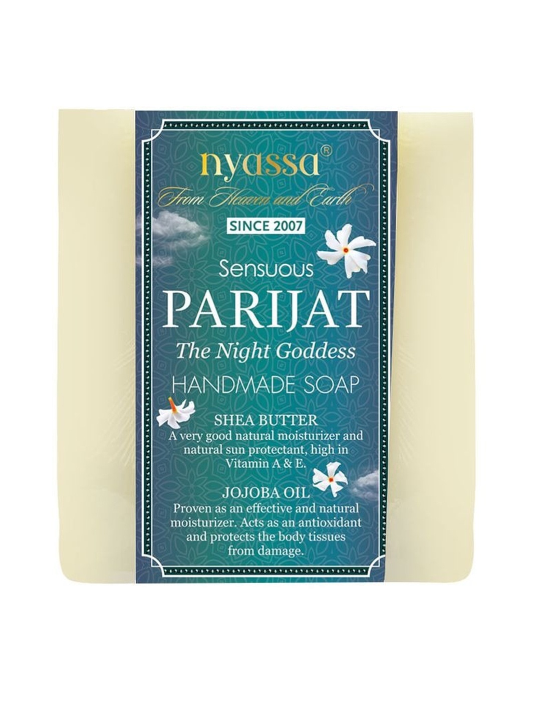 

Nyassa Sensuous Parijat Soap with Blooming Jasmine, Jojoba Oil & Shea Butter - 150g, Green