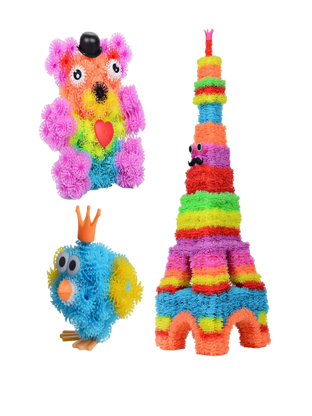 

CHOCOZONE Kids Multicoloured 400pcs Magic Balls Puff Balls Building Block Toys, Multi