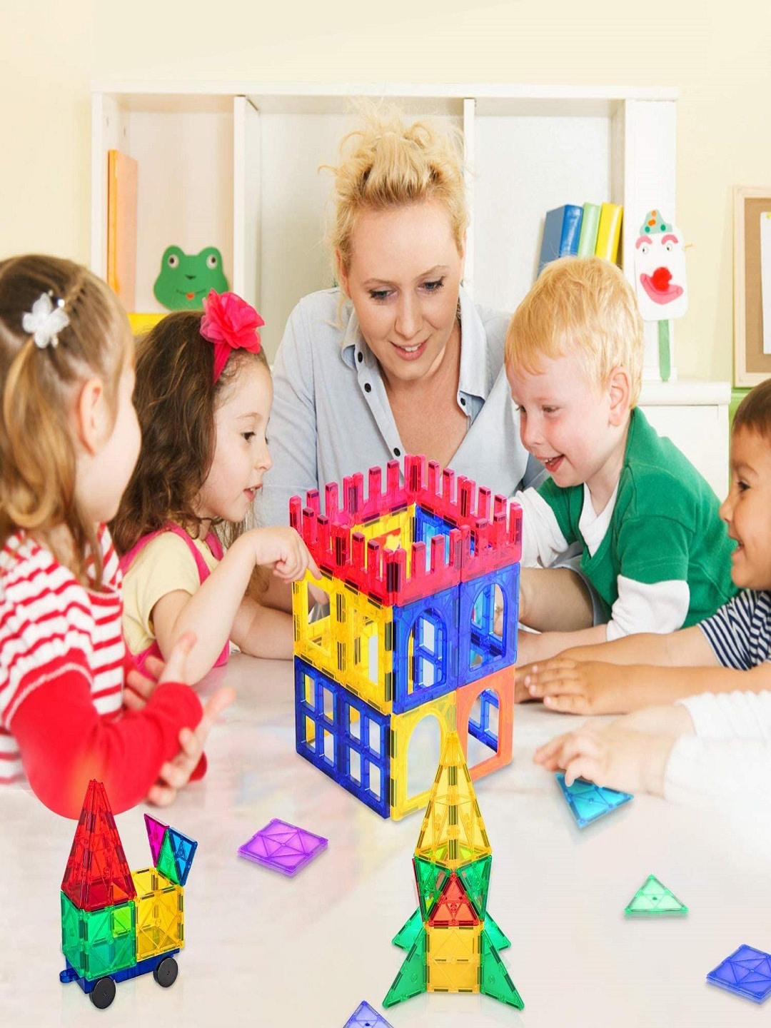 

CHOCOZONE Kids Yellow and Green Magnetic Building Blocks Development Toys