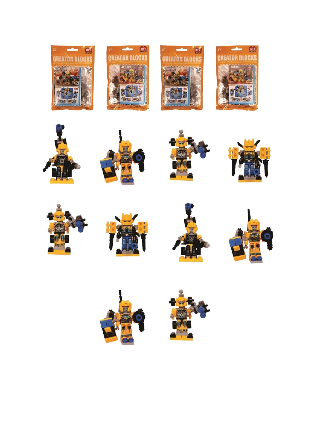 

CHOCOZONE Kids Pack of 10 Building Block Kits, Yellow