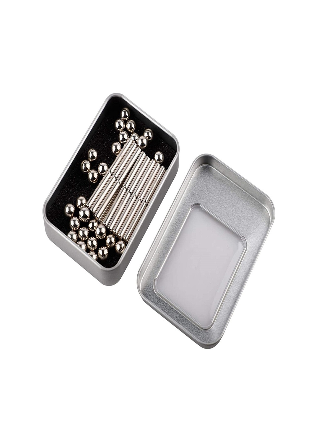 

CHOCOZONE Silver-Toned 36 Magnet Sticks & 27 Magnetic Balls Learning Toy