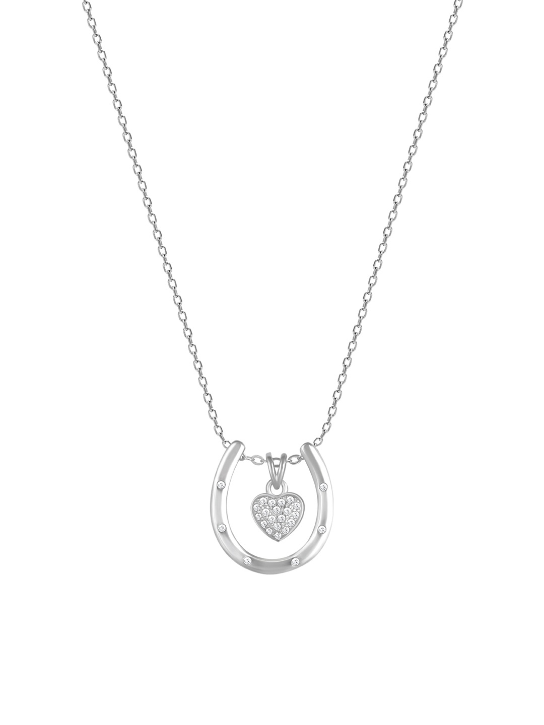 

GIVA 925 Sterling Silver Rhodium Plated Heart of Crystal Necklace