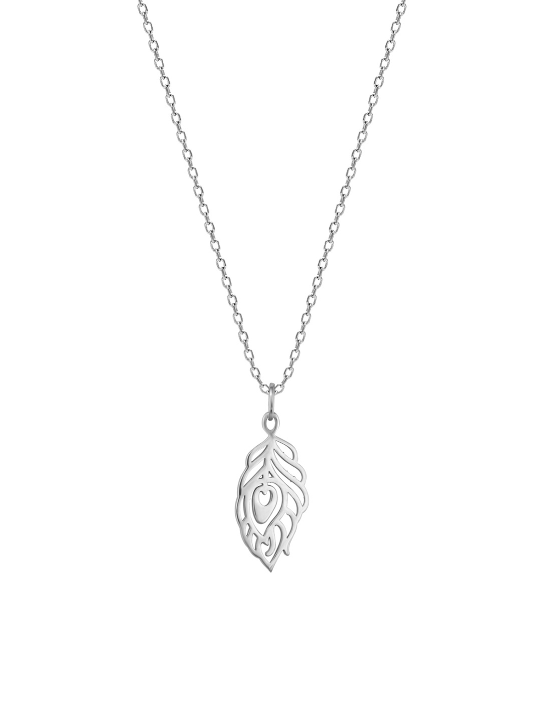 

GIVA 925 Sterling Silver Rhodium Plated Peacock Feather Pendant With Link Chain