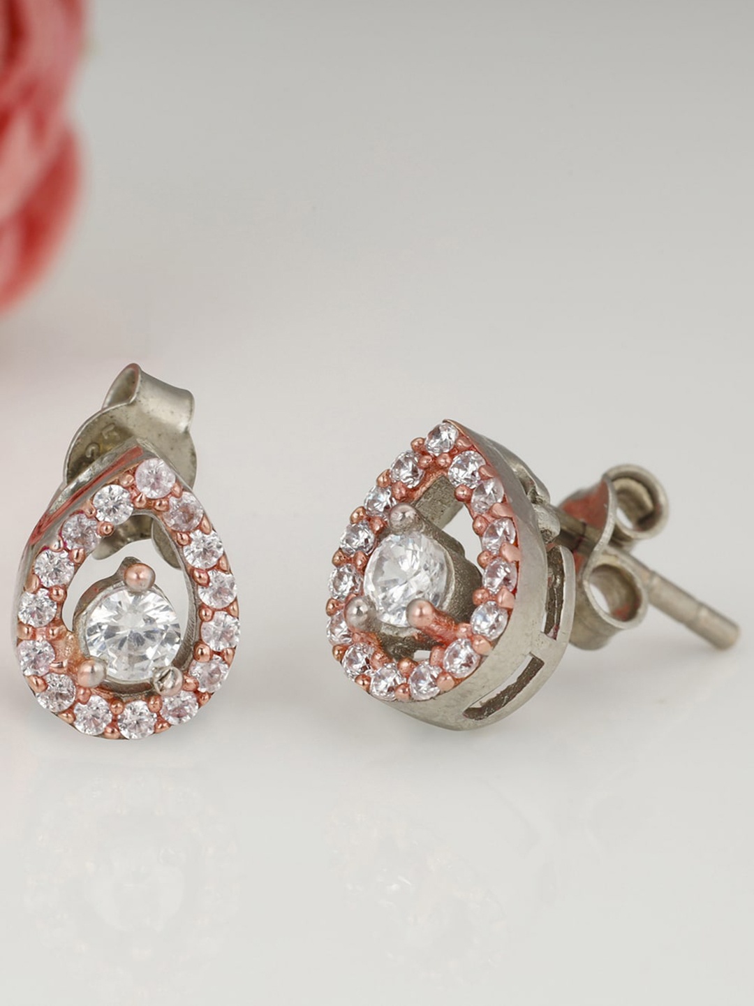 

GIVA 925 Sterling Silver Rose Gold Plated Drop Studs