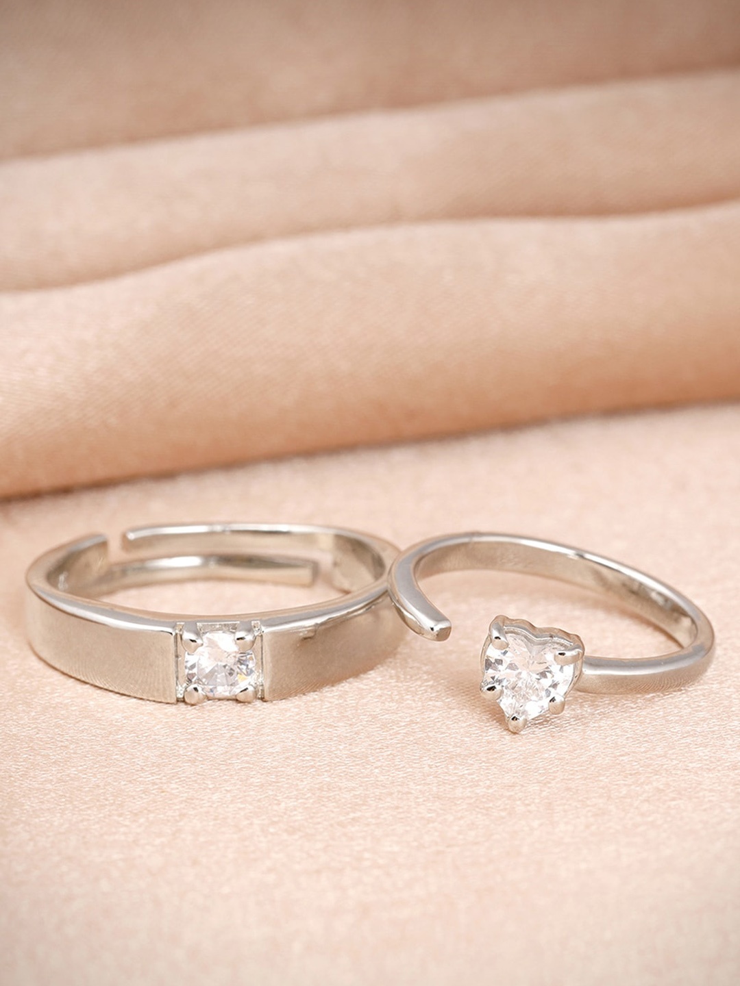 

GIVA 925 Sterling Silver Rhodium Plated Forever Love Couple Rings