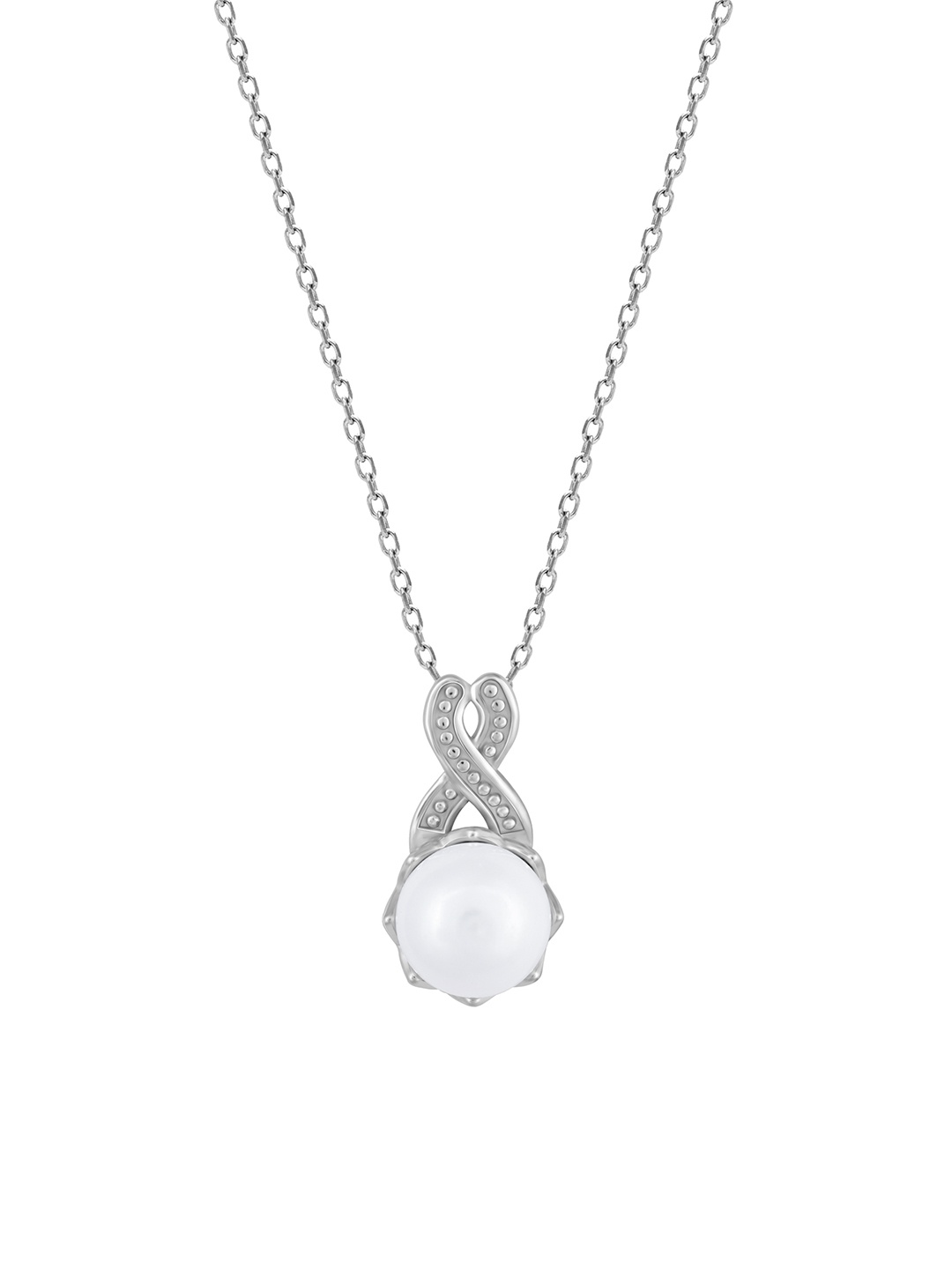 

GIVA 92.5 Sterling Silver & Rhodium-Plated White Pearl-Studded Pendant With Chain