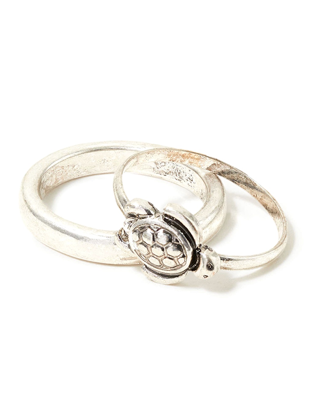 

Accessorize Women Set of 2 Tilly Turtle Ring, Silver