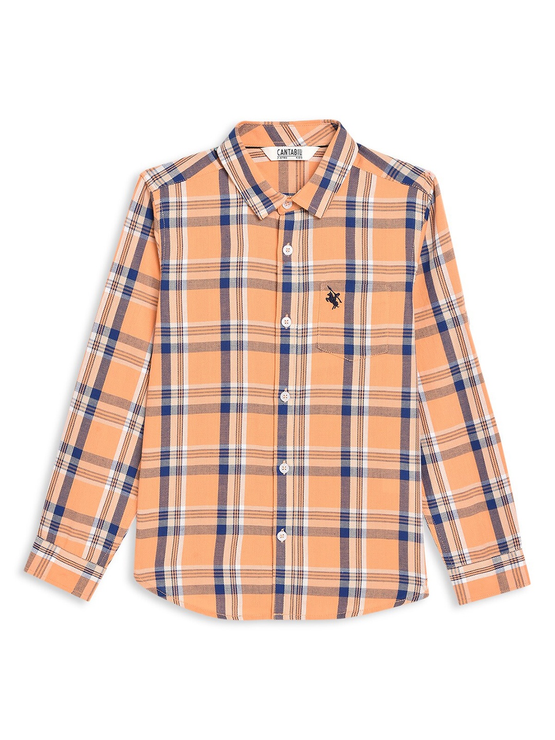 

Cantabil Boys Orange Classic Tartan Checks Checked Casual Shirt