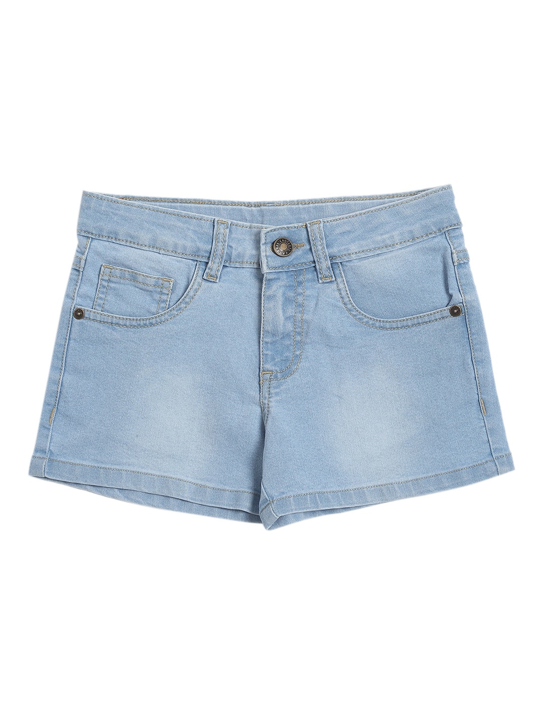 

Cantabil Girls Blue Washed Denim Shorts