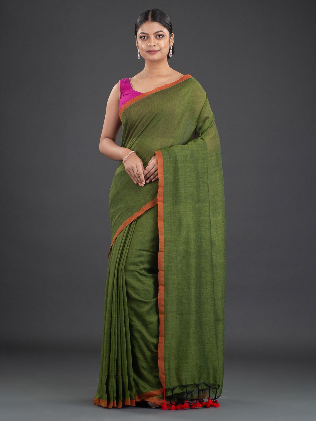 

Arhi Green & Red Pure Cotton Saree