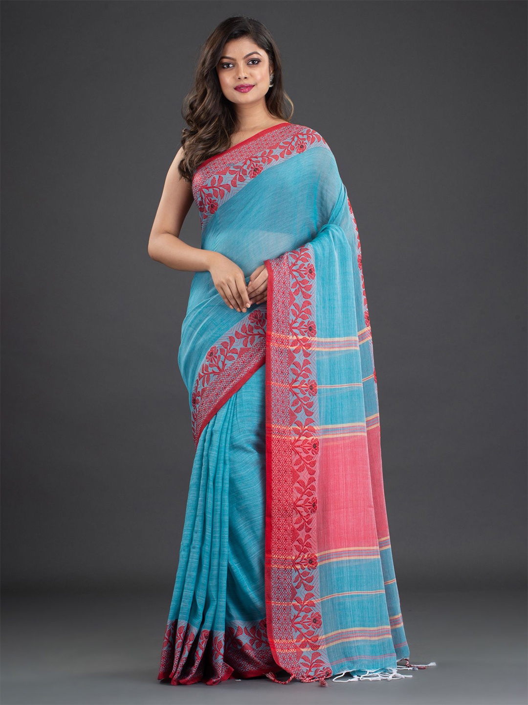 

Arhi Blue Woven Design Pure Cotton Saree
