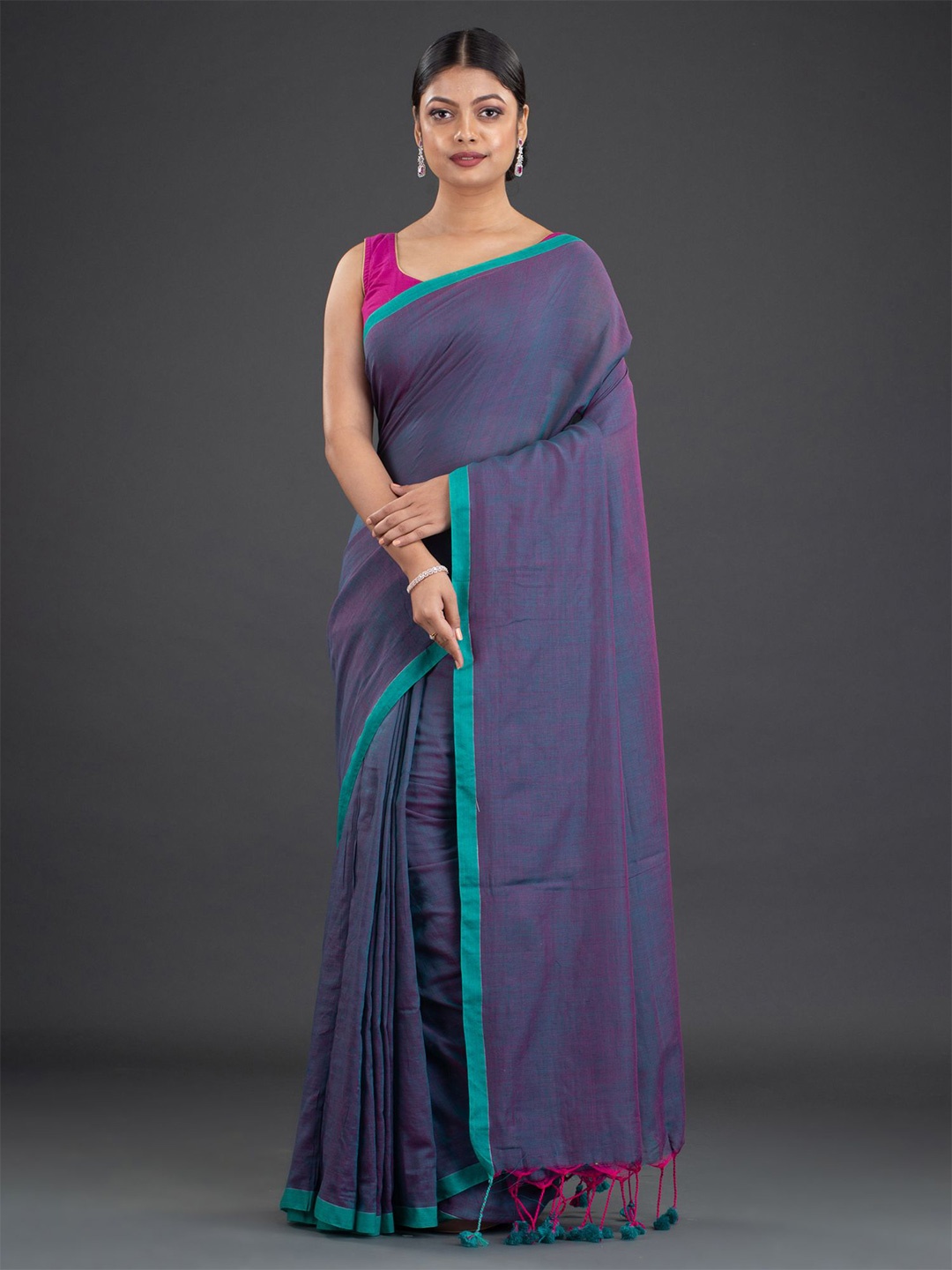 

Arhi Mauve & Blue Pure Cotton Saree