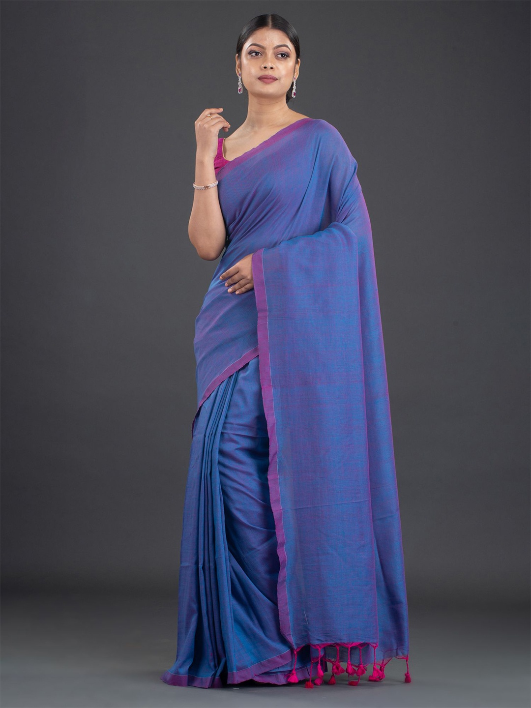 

Arhi Blue & Pink Woven Design Pure Cotton Saree