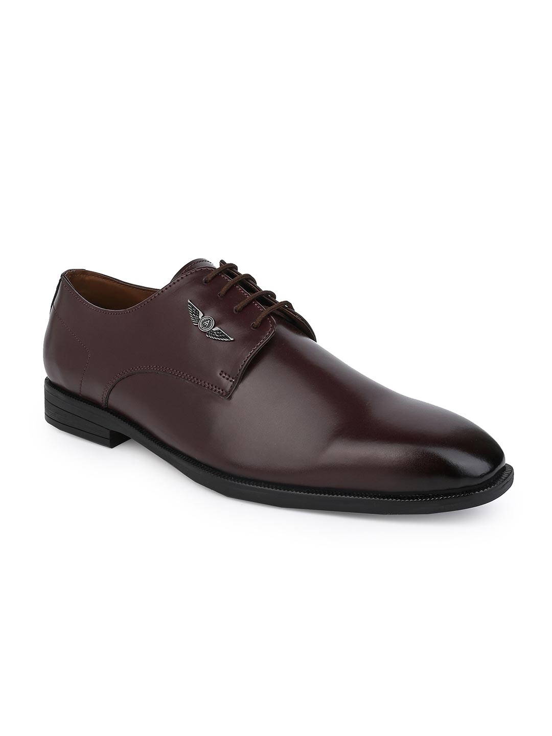 

Alberto Torresi Men Burgundy-Toned Solid Formal Oxfords