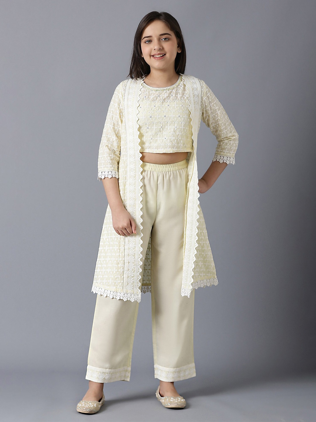 

AURELIA Girls Cream-Coloured Top with Trousers