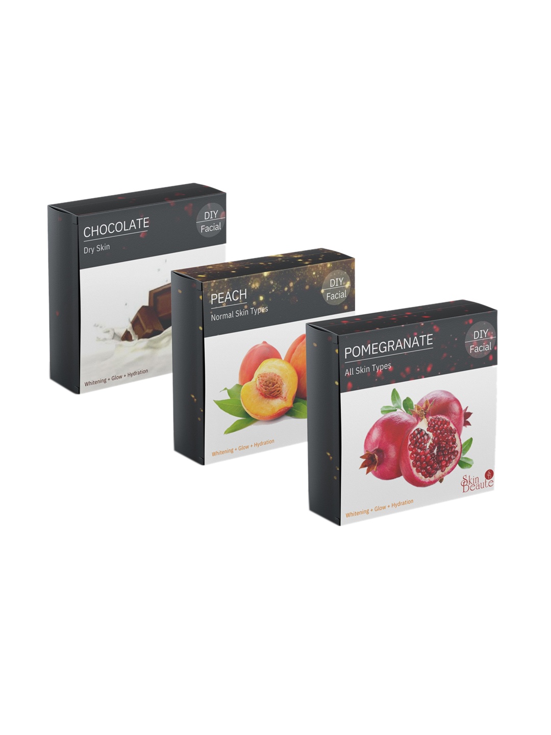 

Skin Beaute Set of 2 Peach DIY Facial Kit for Normal Skin - 50 g Each, Black