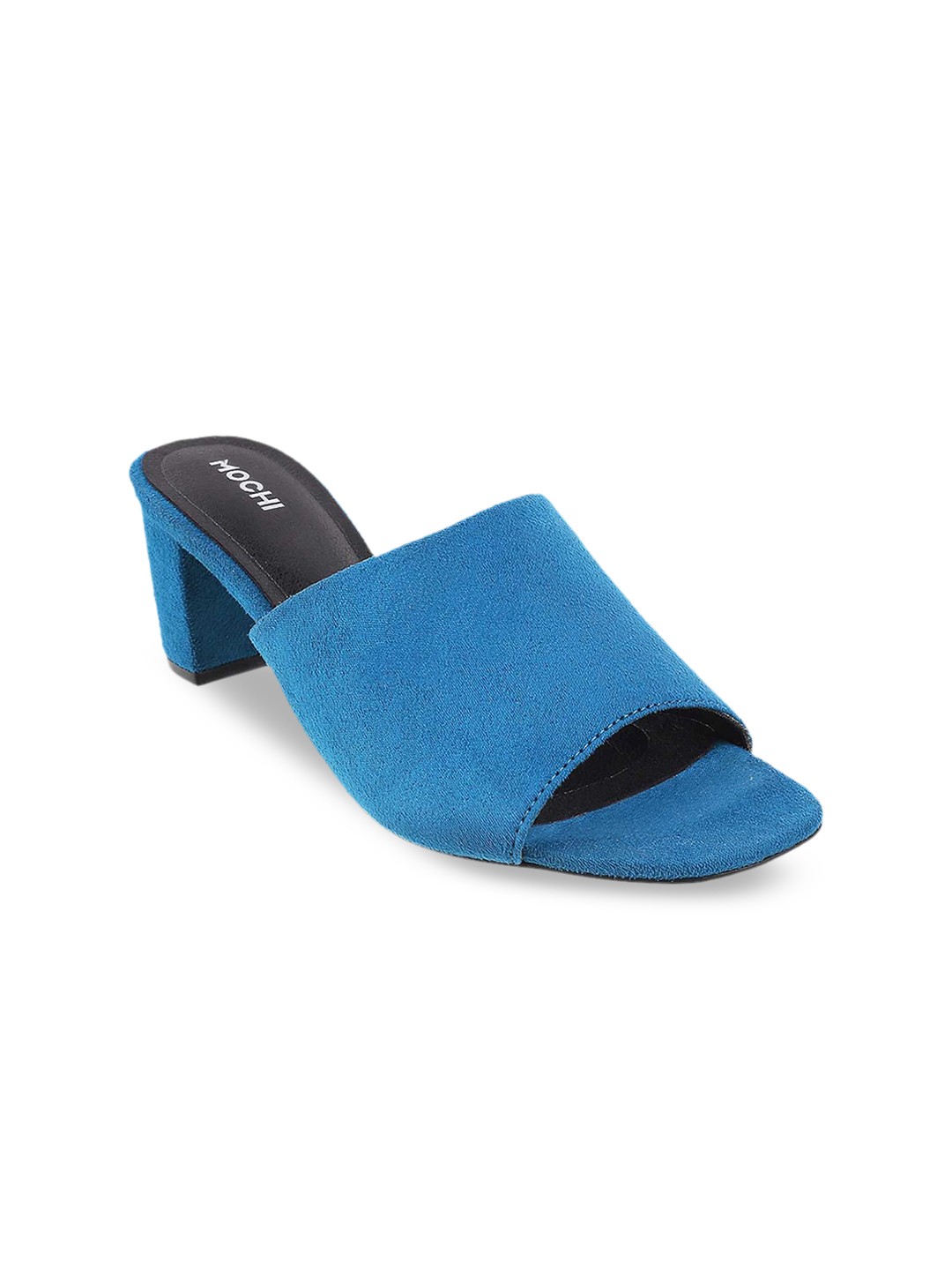

Mochi Women Blue Block Heels Peep Toes