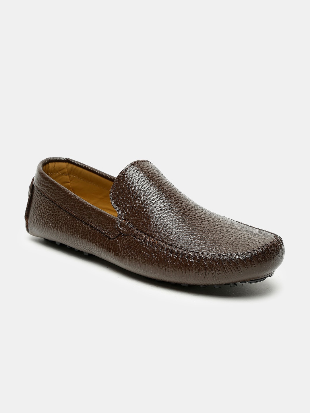 

Teakwood Leathers Men Brown Textured Leather Formal Loafers