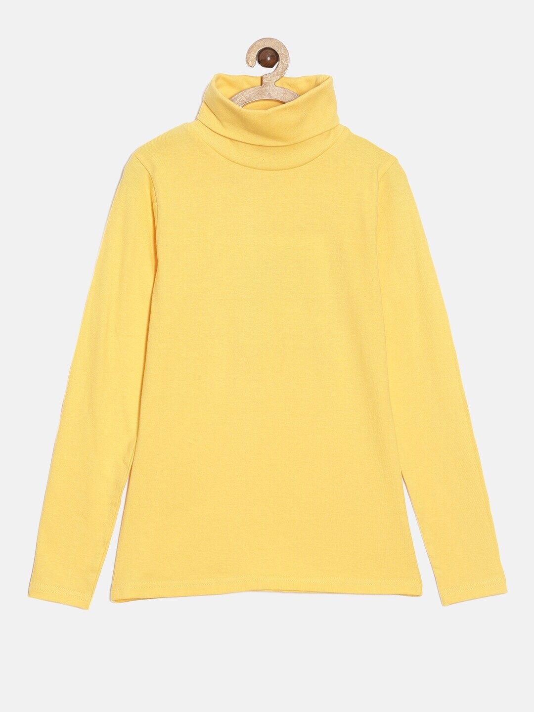 

SEIYON Girls Yellow Turtle Neck T-shirt