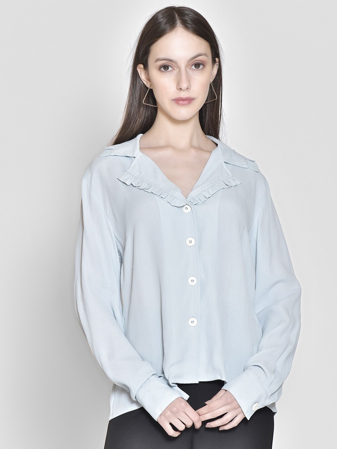 

250 DESIGNS Women Blue Formal Shirt