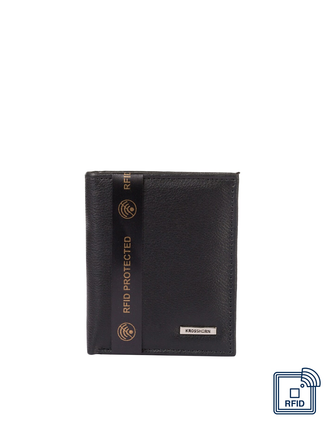 

Krosshorn Men Black Two Fold Wallet
