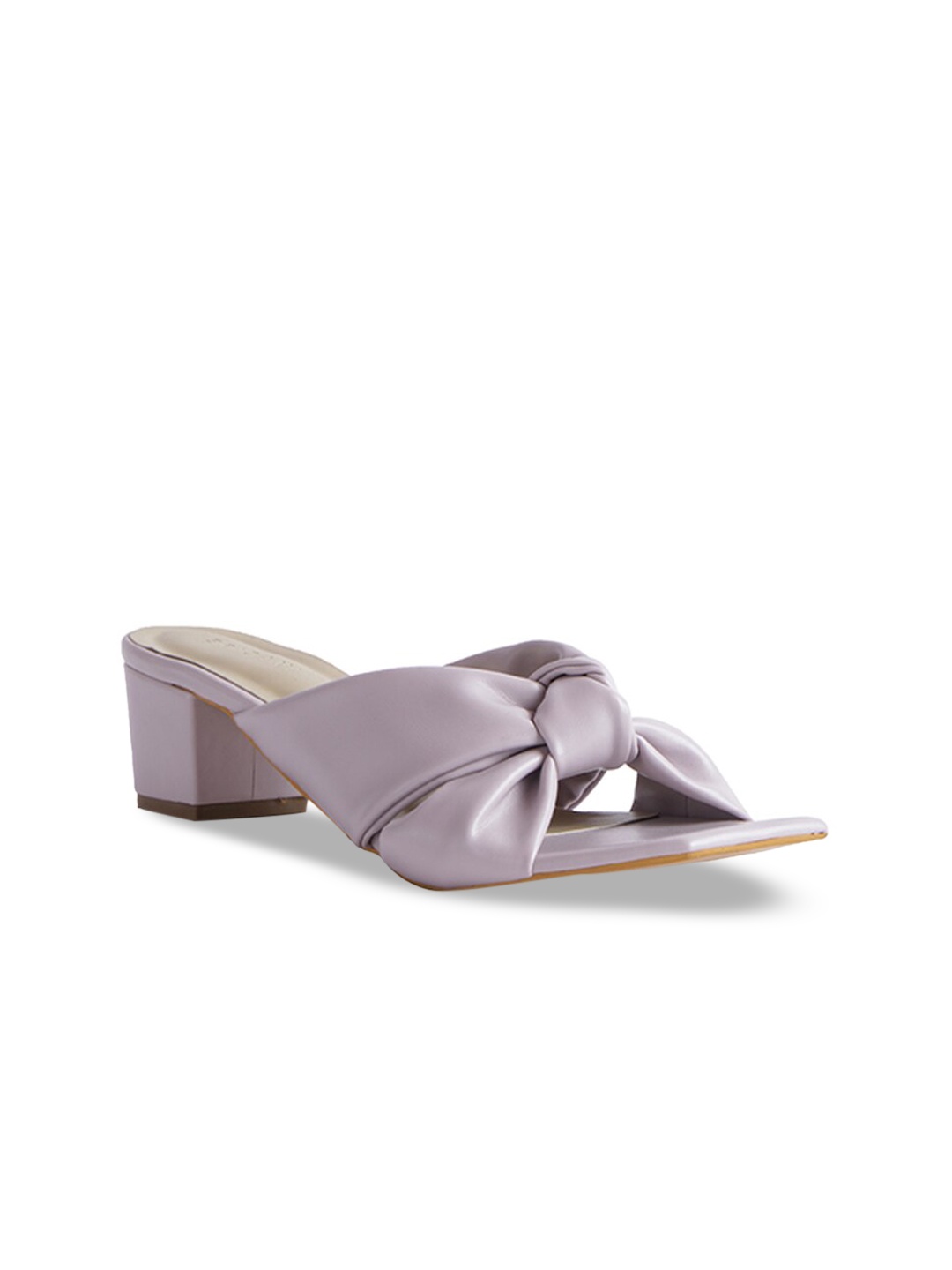 

ERIDANI Purple Embellished Block Sandals with Bows