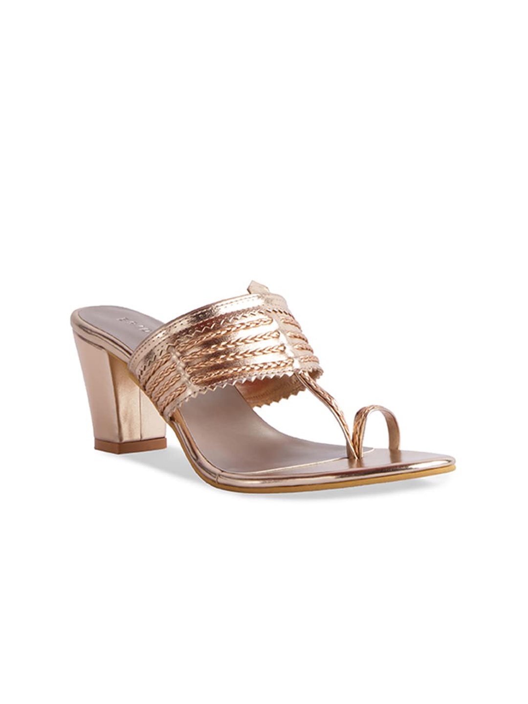 

ERIDANI Rose Gold Block Sandals