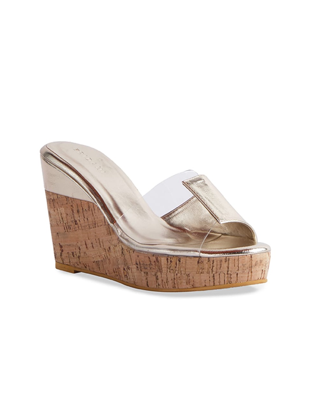 

ERIDANI Gold-Toned Open Toe Wedge Sandals