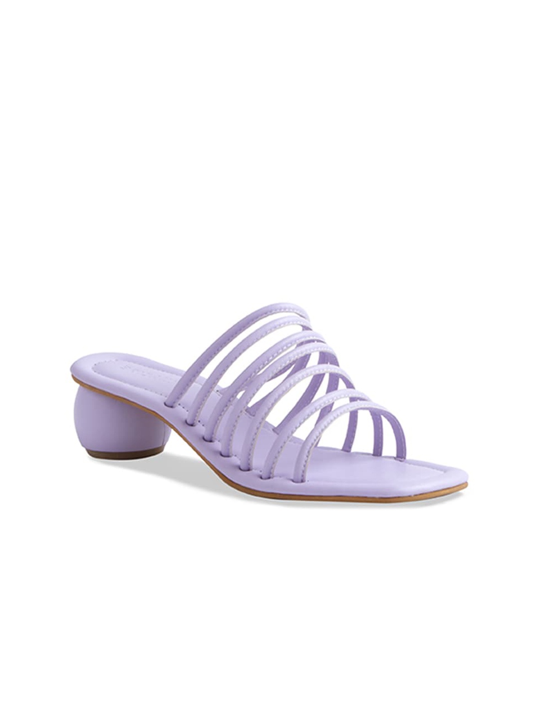 

ERIDANI Purple Embellished Block Sandals