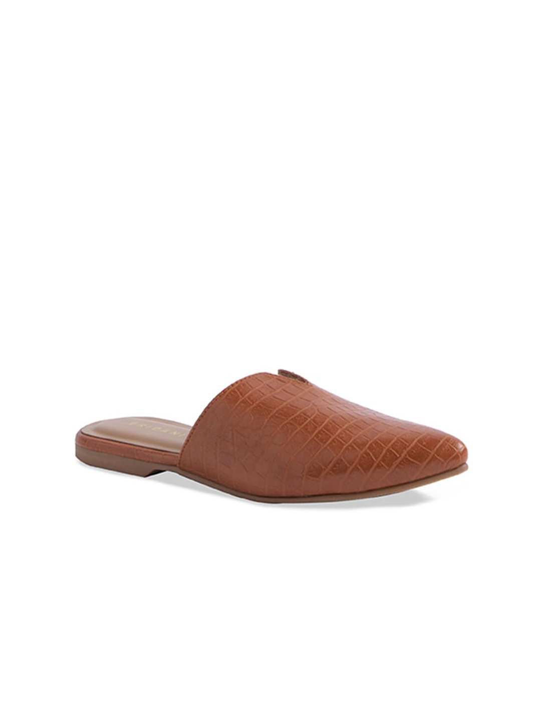 

ERIDANI Women Tan Slip-On Mules Flats