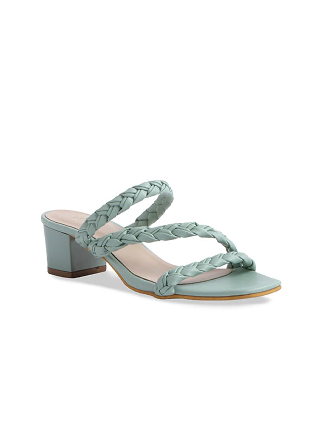 

ERIDANI Women Green Textured Block Heels