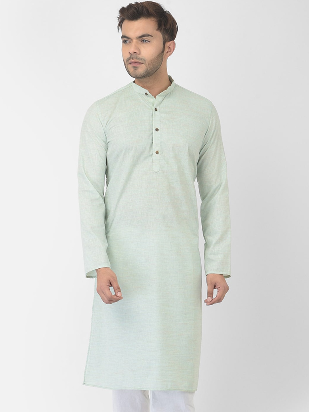 

DEYANN Men Green Solid Kurta