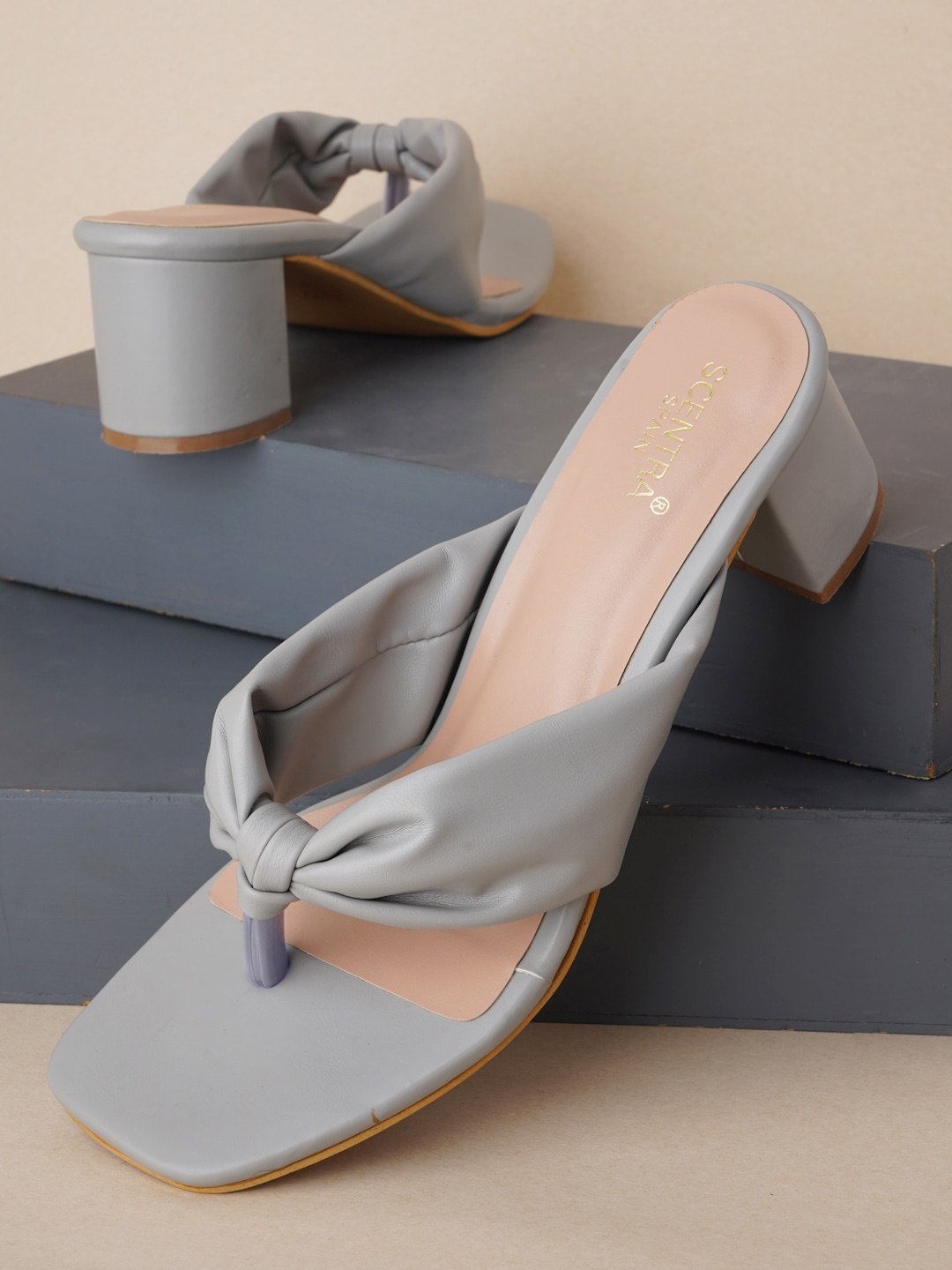 

SCENTRA Grey Block Heels