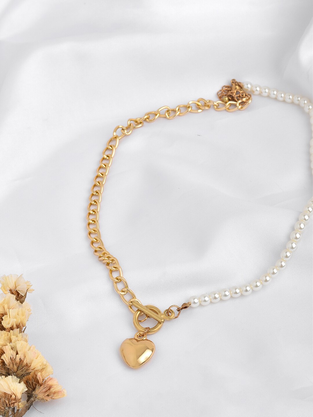

JOKER & WITCH Women Gold & White Chainlink Necklace