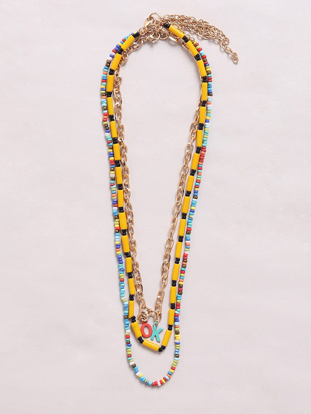 

ONLY Gold-Plated Beaded Layered Necklace