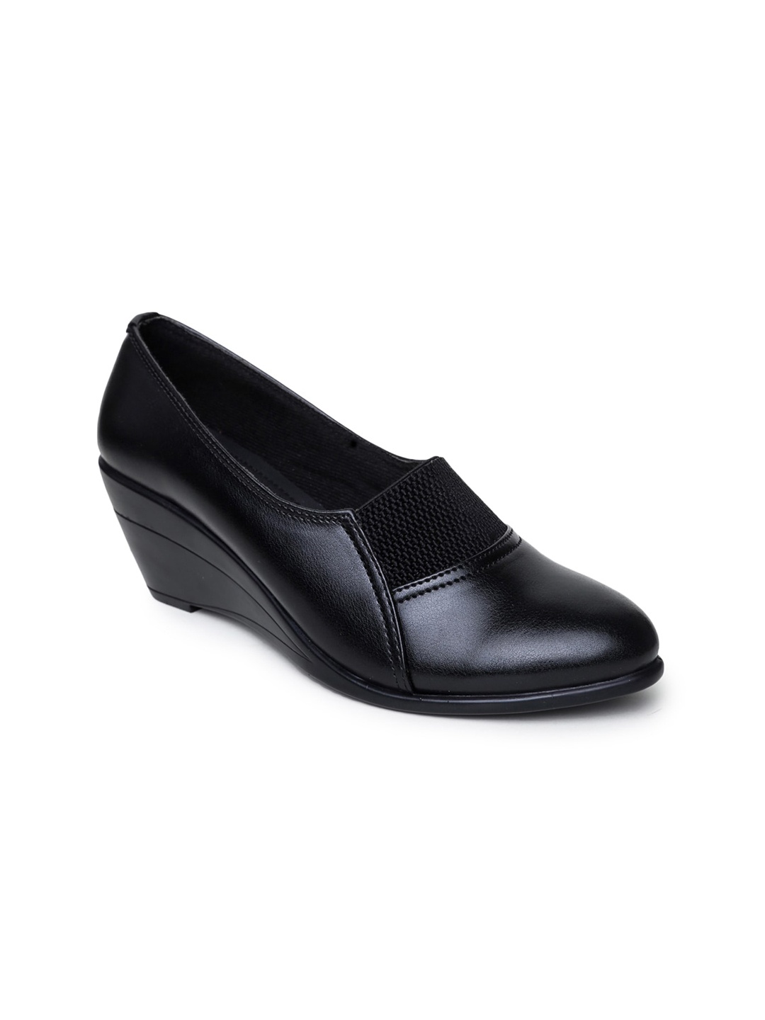 

VALIOSAA Women Black Work Wedge Pumps