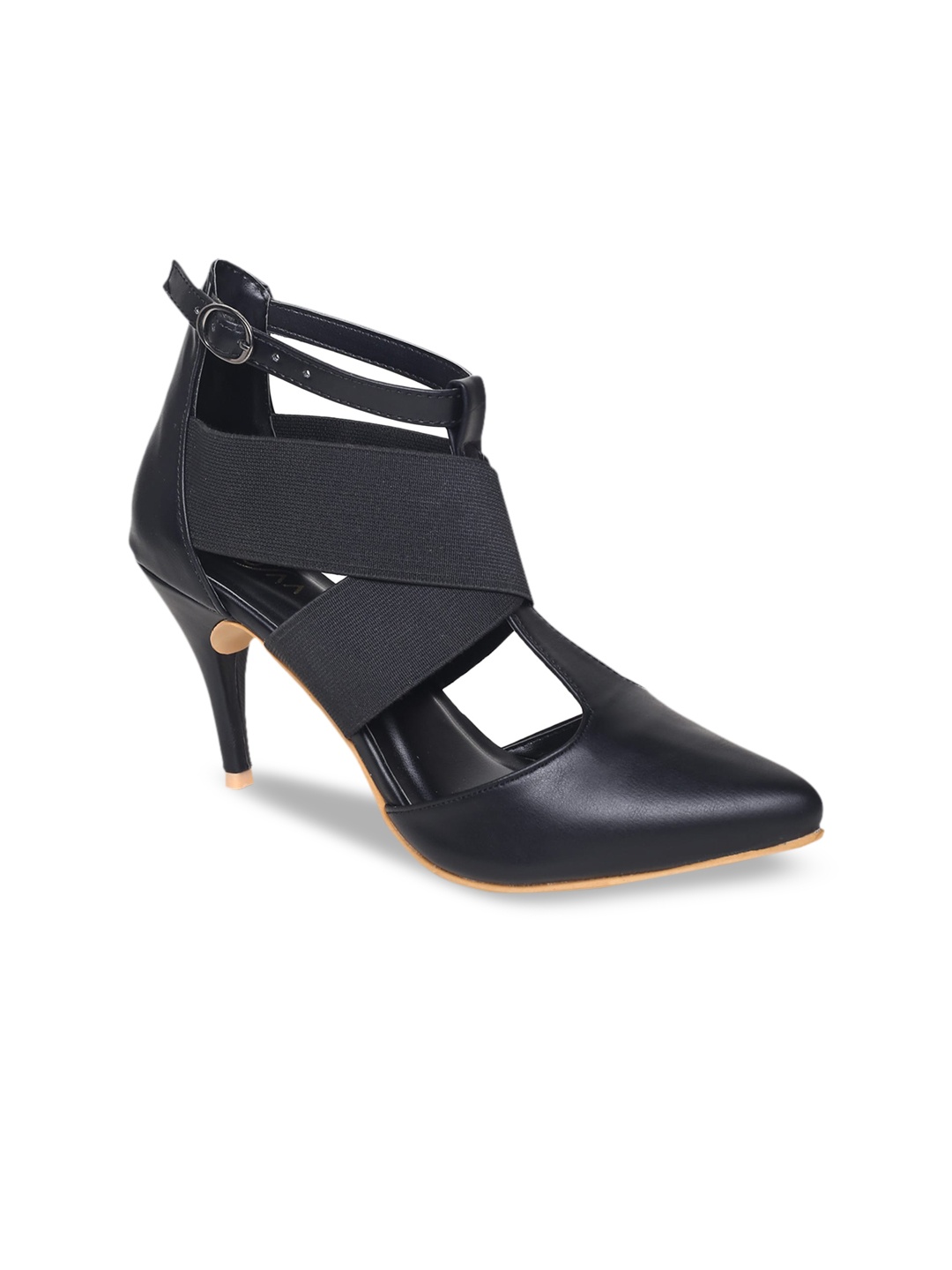 VALIOSAA Women Black Pumps with Buckles