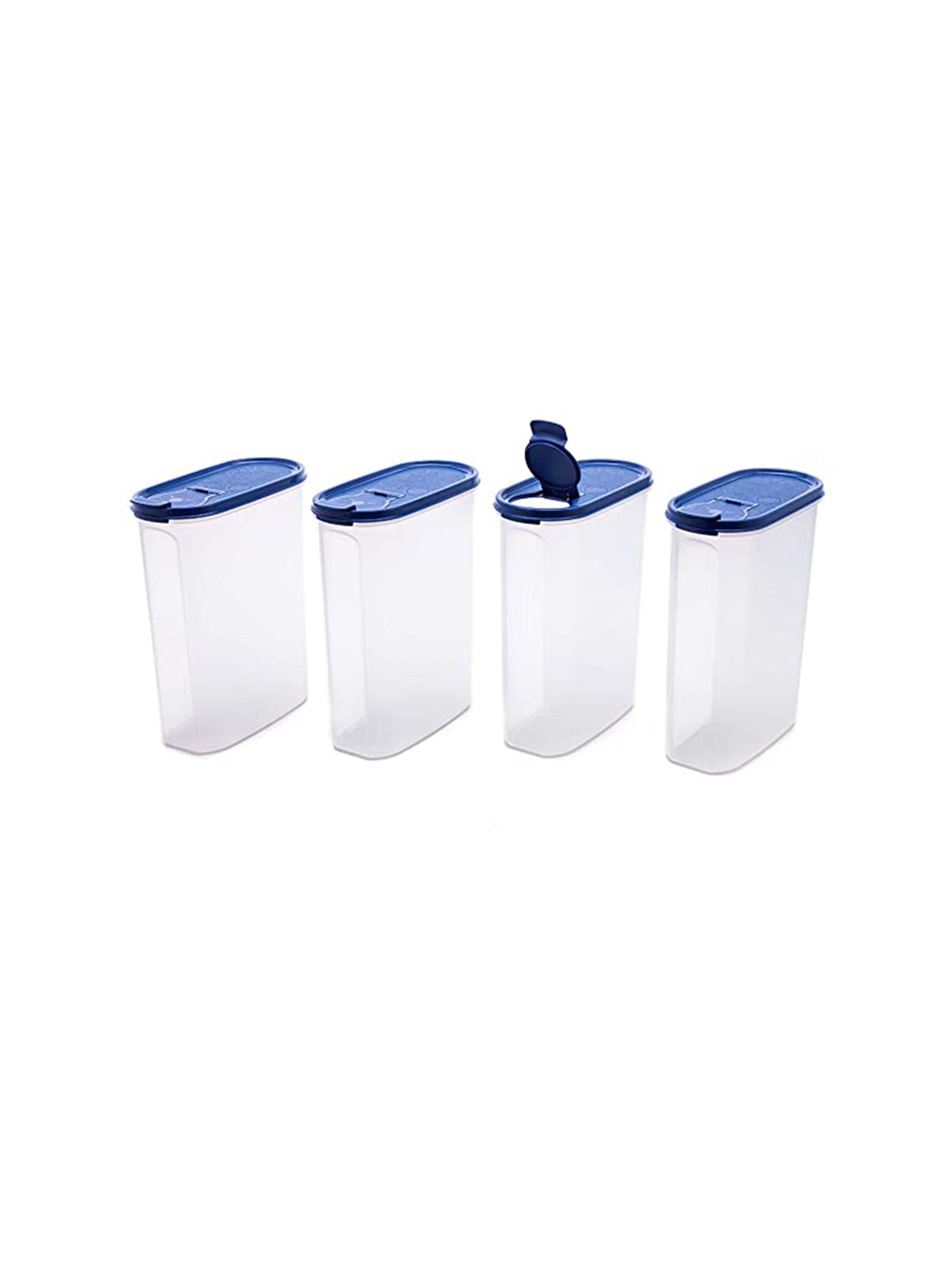 

SignoraWare Set Of 4 Transparent & Blue Solid Cereal Dispenser 2.3 L