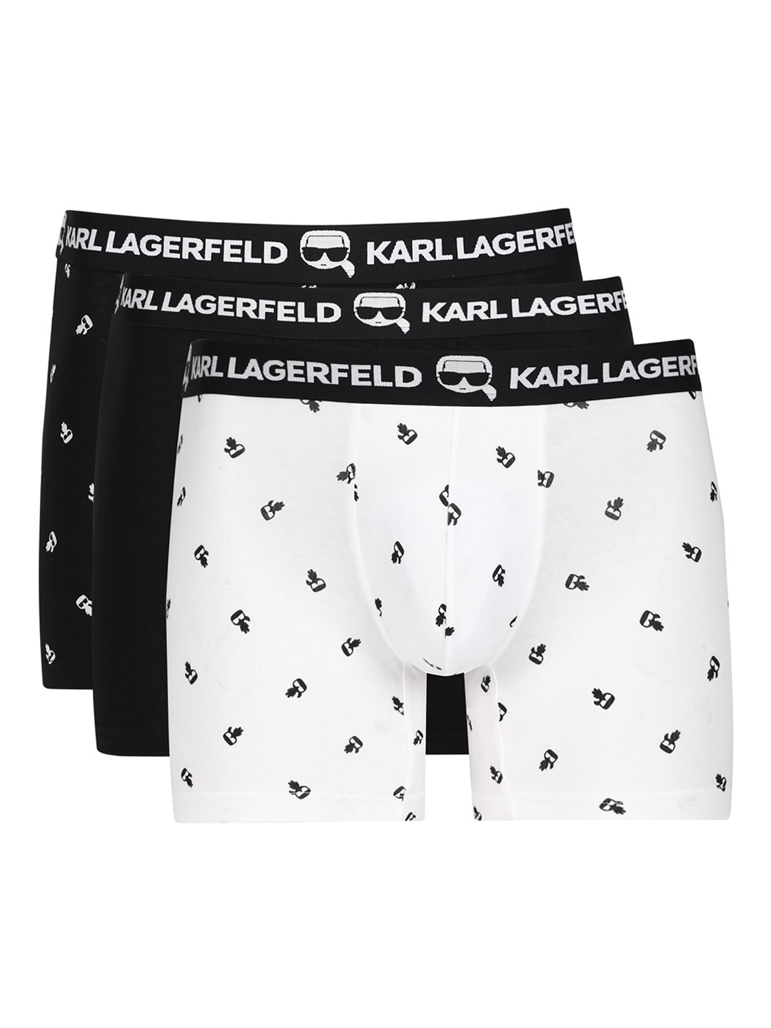 

LAGERFELD Men Pack of 3 Assorted Printed Pure Cotton Boxers