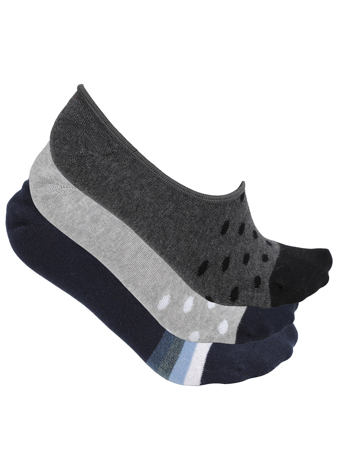 

Alvaro Castagnino Pack of 3 Grey & Blue Patterned Shoe Liners