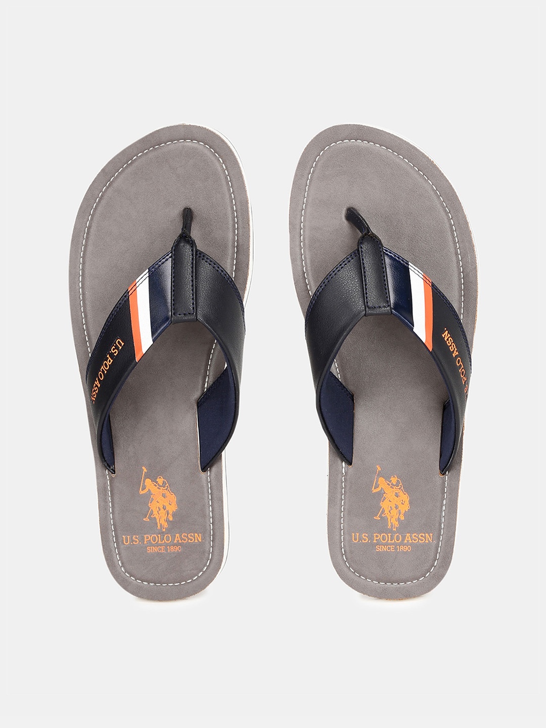 

U S Polo Assn Men Grey & Black PU Comfort Sandals