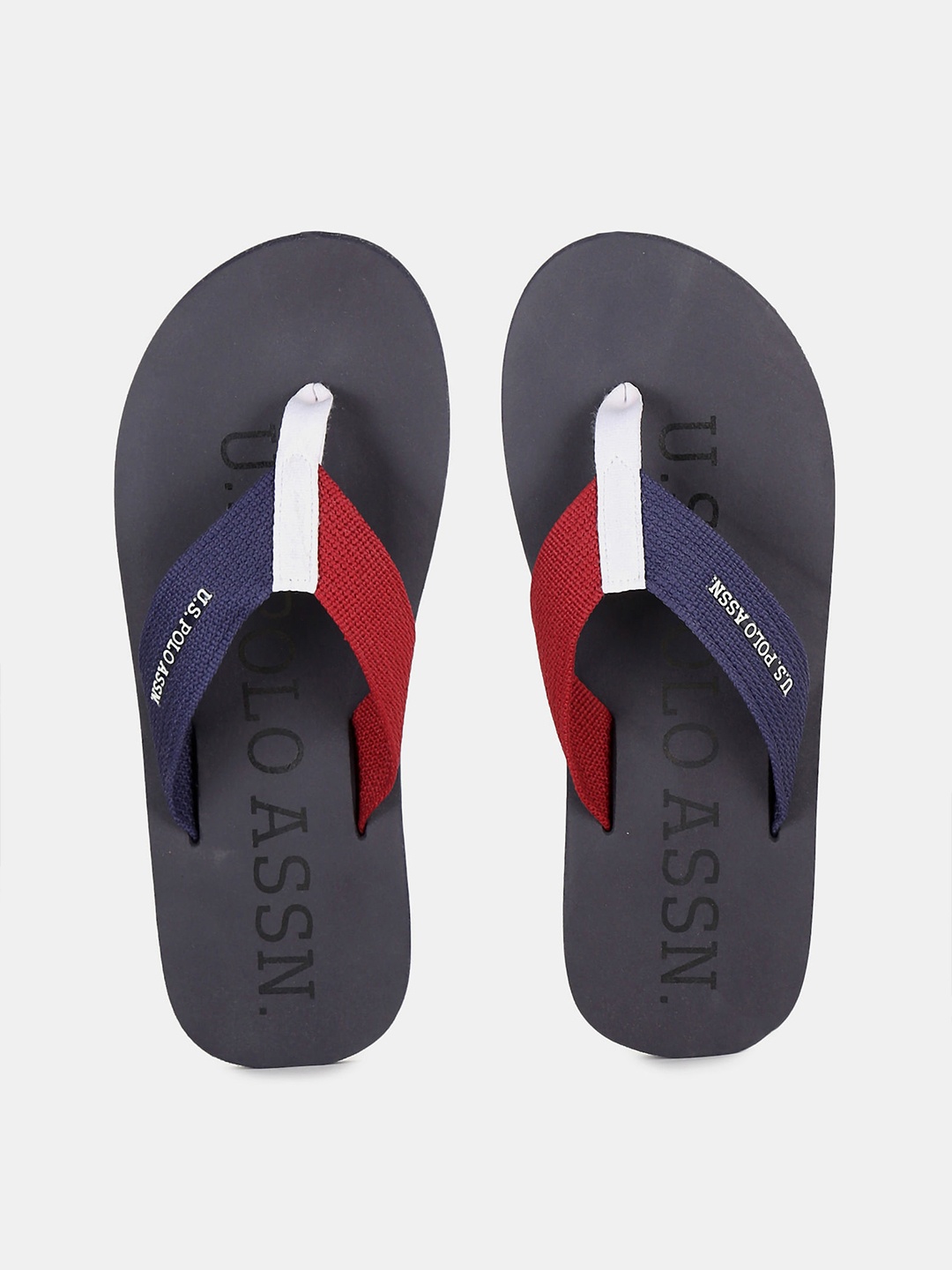 

U.S. Polo Assn. Men Navy Blue & Red Thong Flip-Flops