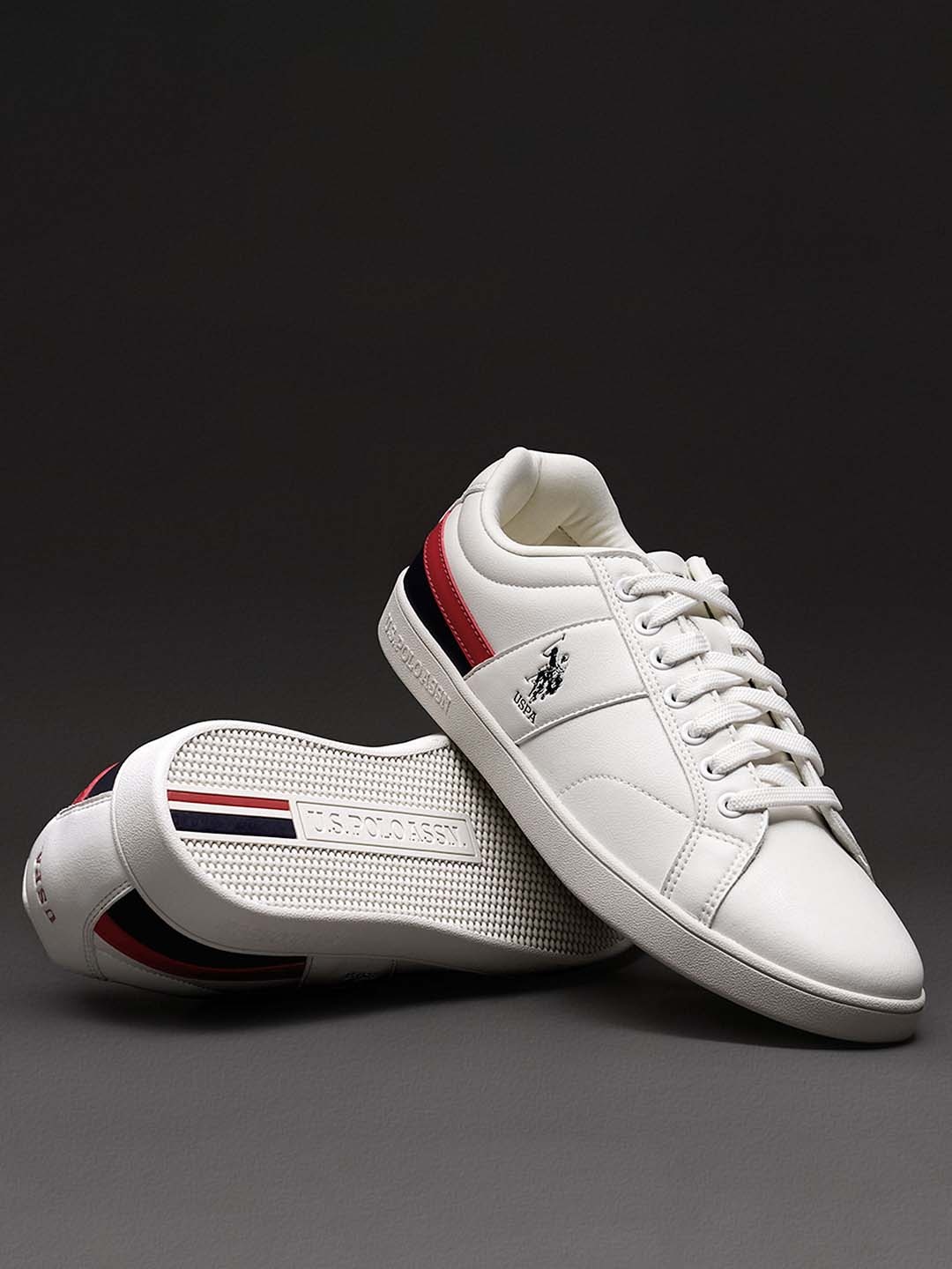 

U S Polo Assn Men Off White PU Sneakers
