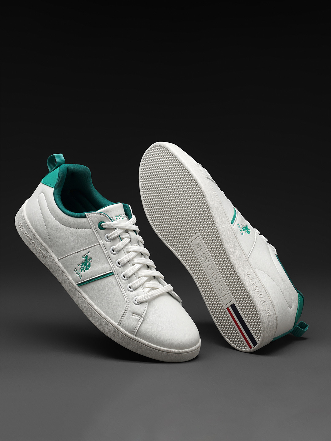 

U S Polo Assn Men White PU Sneakers