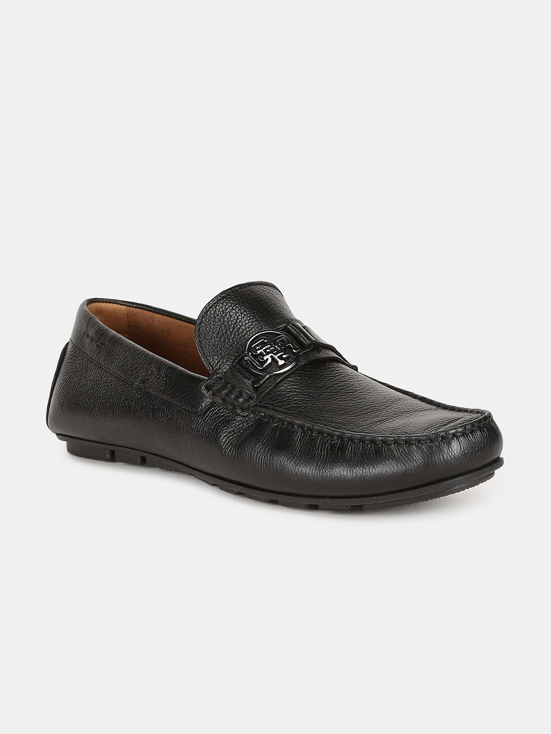 

U S Polo Assn Men Black Textured Leather Loafers