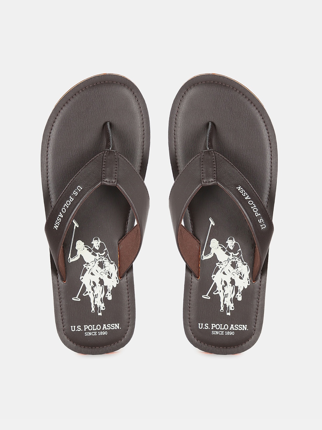 

U.S. Polo Assn. Men Brown & Orange Comfort Sandals