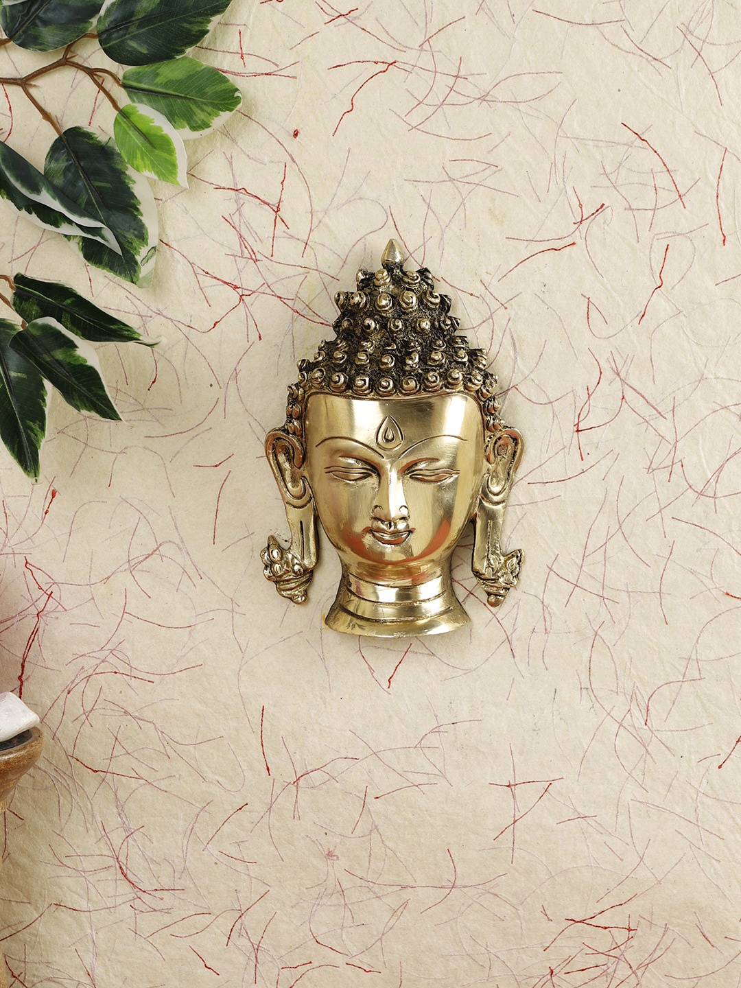 

Imli Street Gold-Toned Buddha Mask Wall Hanging Showpiece