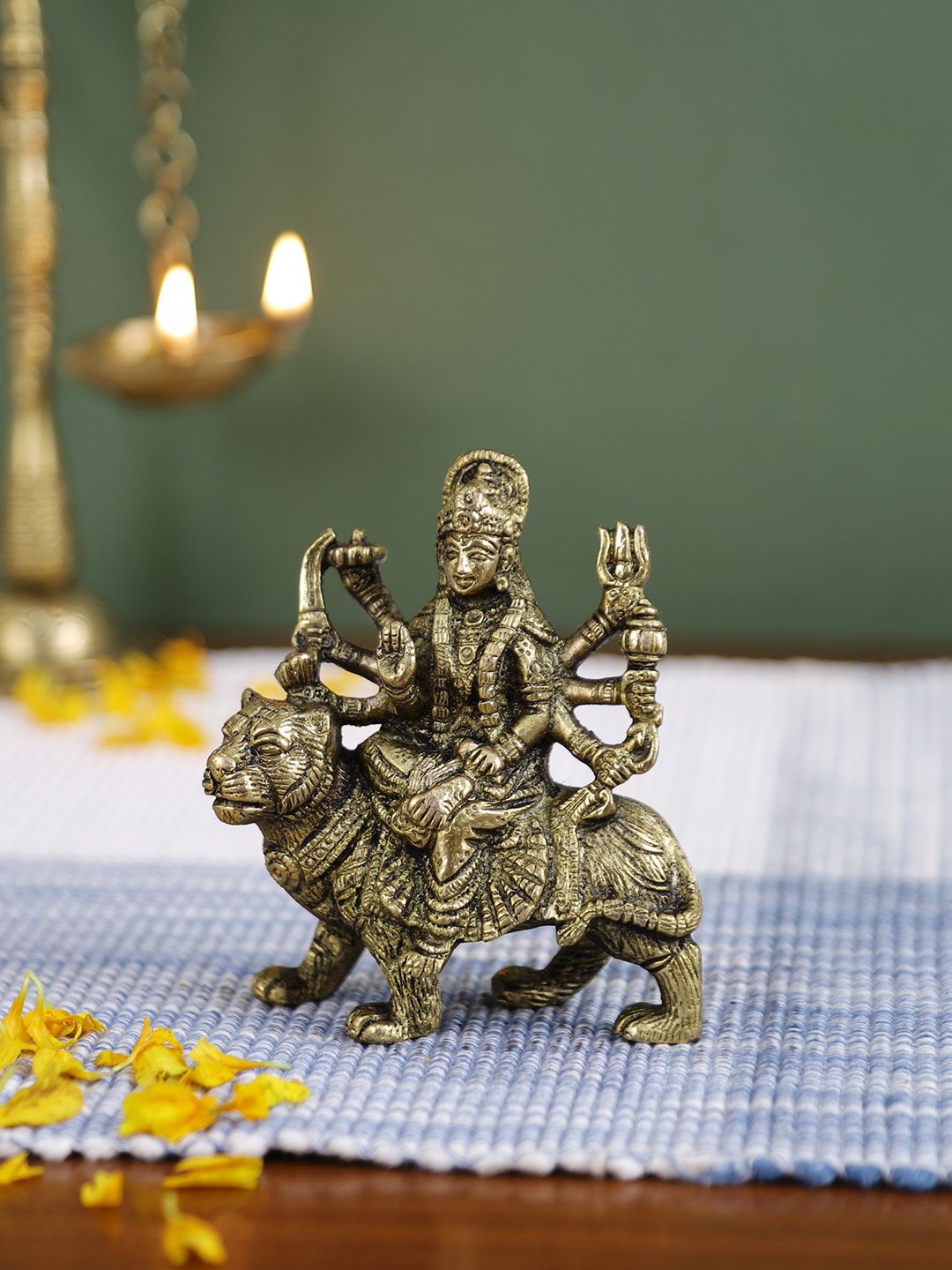 

Imli Street Gold-Toned Brass Durga Showpiece