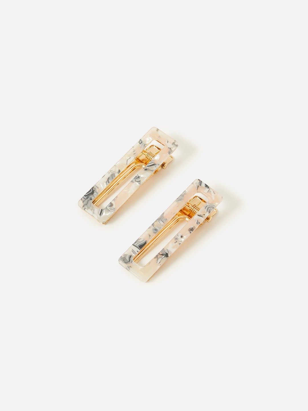 

Accessorize London Women 2 Pack Soft Marble Clips, Tan